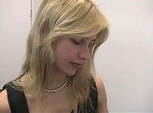 Boss steals gorgeous blond intern's innocence in a hotel room